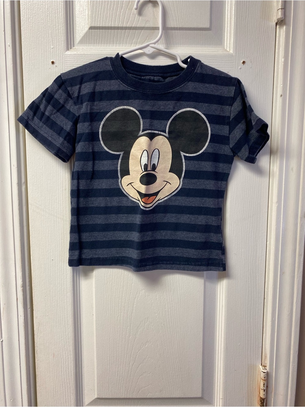 Disney Navy & Dark Blue Striped Mickey Mouse Tee